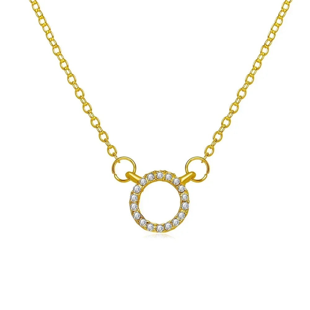 Delysia King 2021 new geometric clavicle chain creative retro simple full circle necklace