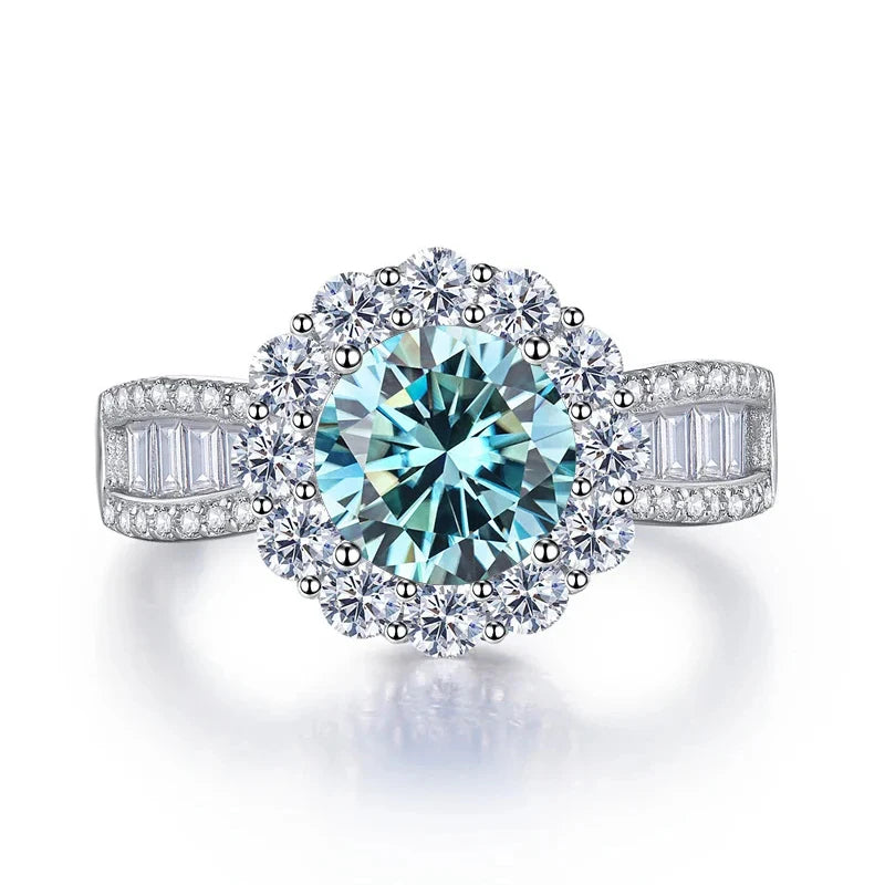 JoyceJelly 2ct Moissanite Rings With GRA Certifi for Cham Lady D Color VVS Moissanite Gemstone Dating Wedding Party Jewerly Gift