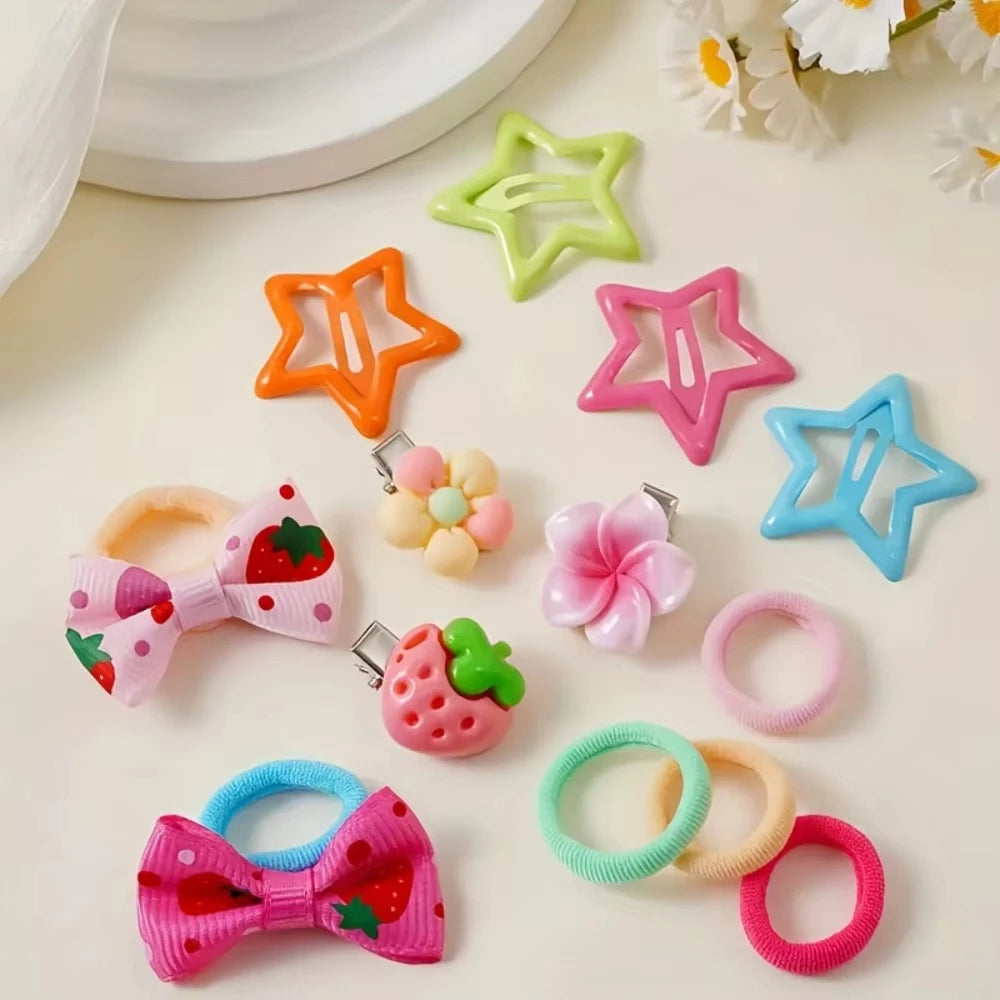 Hair Accessories 718 Pieces Girl Hair Clips Hairbands Elastic Bands Sets Ponytail Holders Small Hair Ties Elastic Hairbands