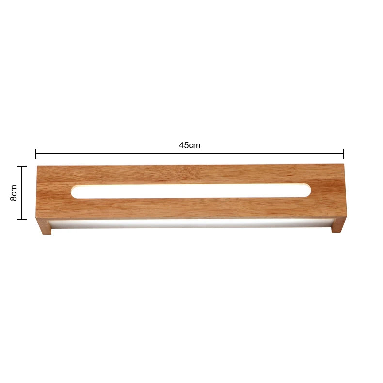 Modern Bathroom Mirror Wall Lamps Nordic Solid Wooden LED Sconce light Linear Bedroom bedside Corridor staircase Lighting