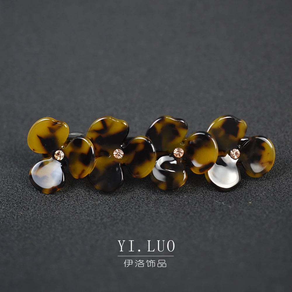 Women Hair Accessories High Quality Sweet Pearls Acrylic Flower Hair Barrette Vintage Hair Clip For Girls