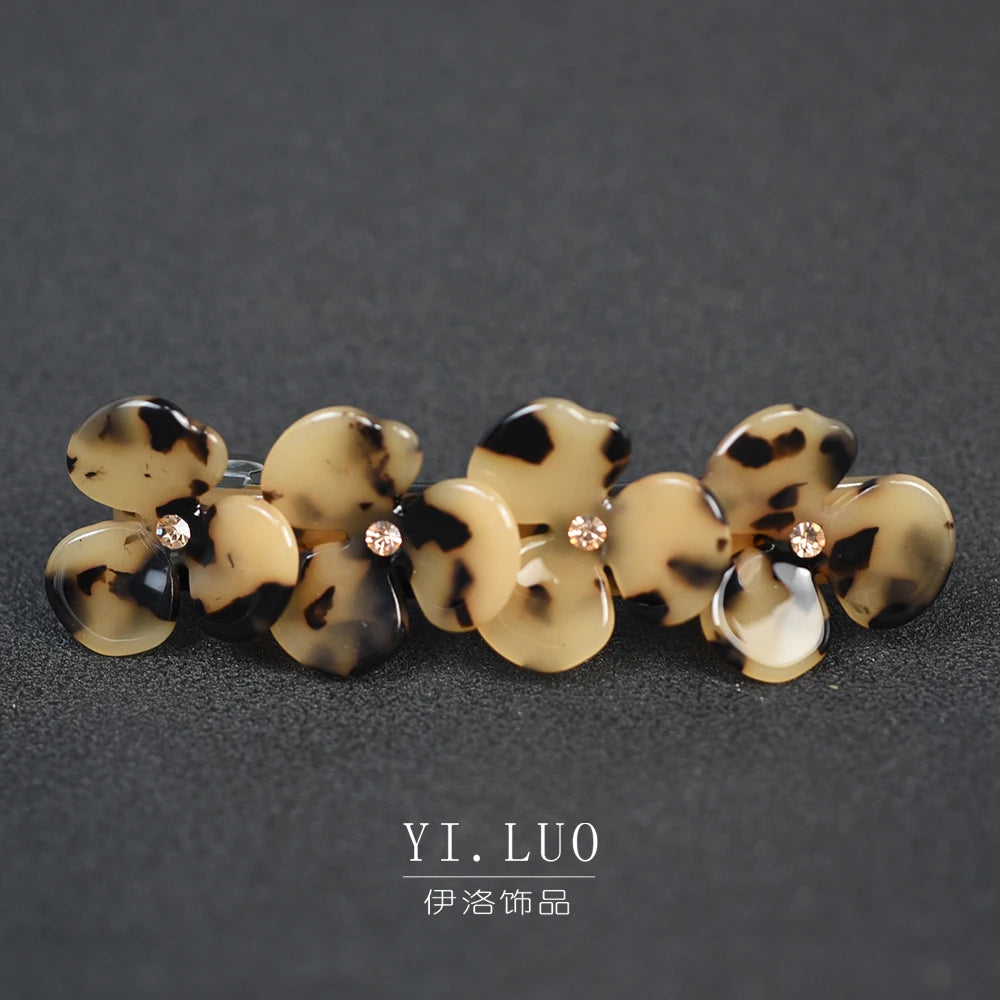 Women Hair Accessories High Quality Sweet Pearls Acrylic Flower Hair Barrette Vintage Hair Clip For Girls