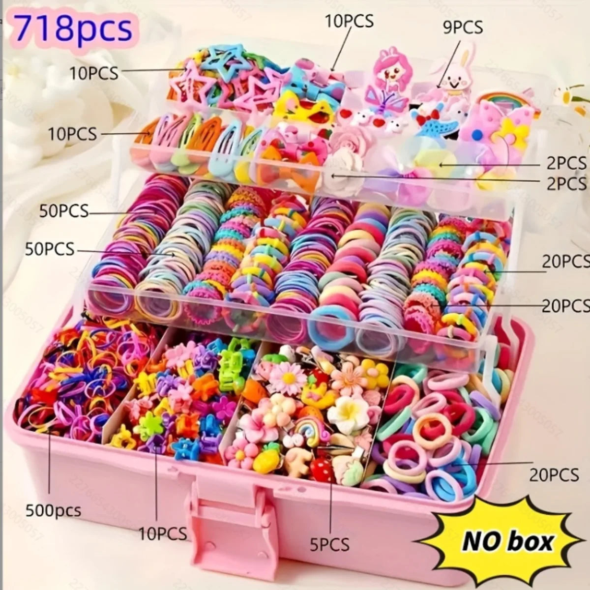Hair Accessories 718 Pieces Girl Hair Clips Hairbands Elastic Bands Sets Ponytail Holders Small Hair Ties Elastic Hairbands