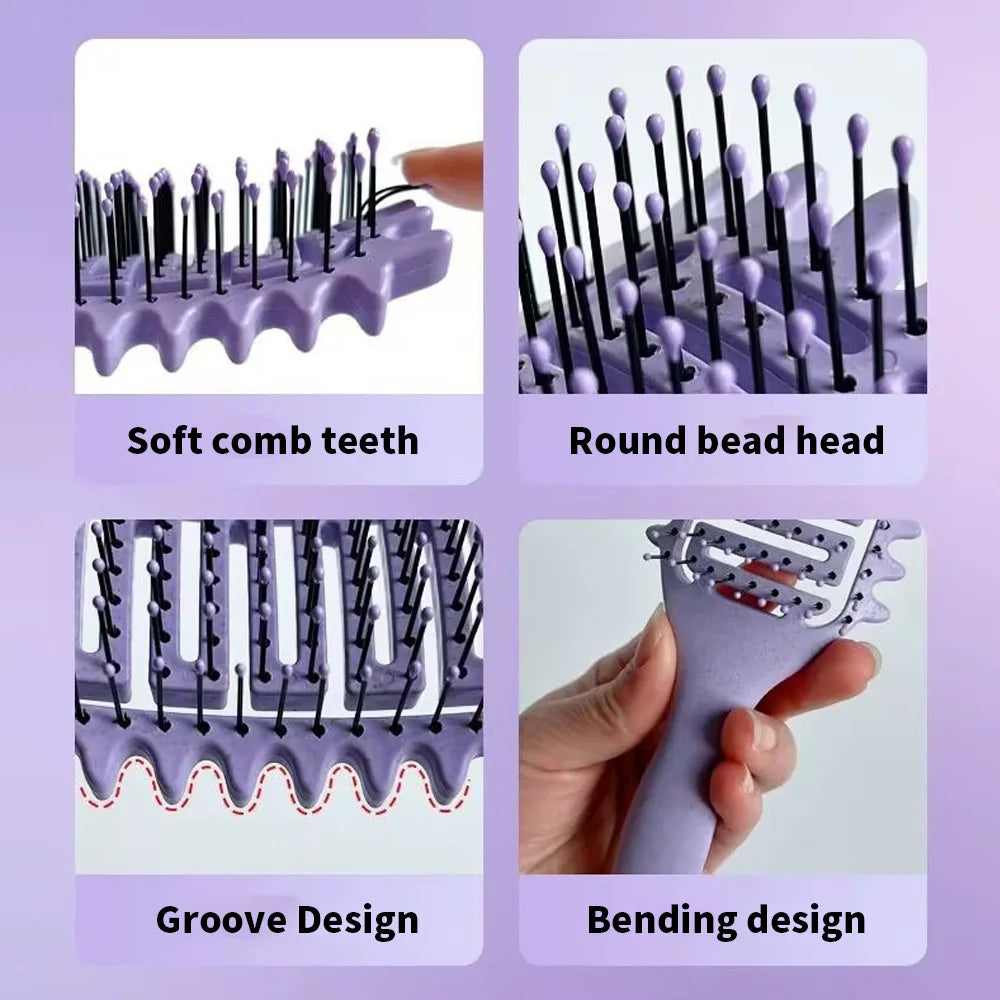 1PC Hair Massage Comb Bristle Nylon Hairbrush Curly Detangle Hair Brush for Salon Hairdressing Tools