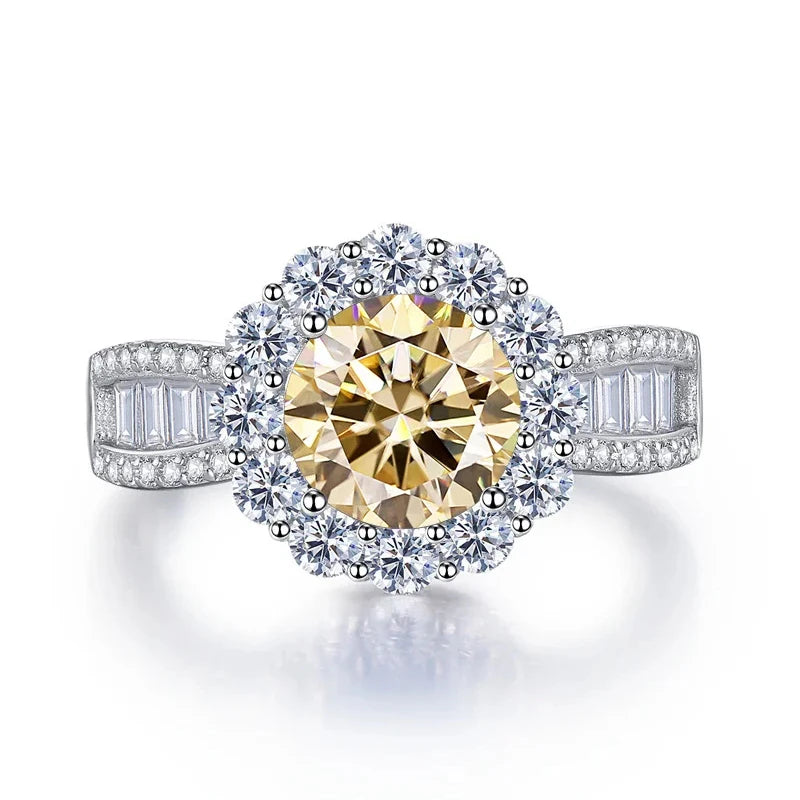 JoyceJelly 2ct Moissanite Rings With GRA Certifi for Cham Lady D Color VVS Moissanite Gemstone Dating Wedding Party Jewerly Gift
