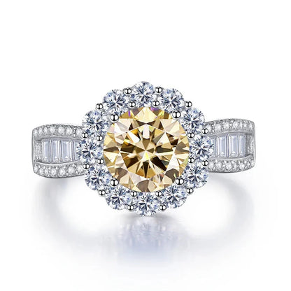 JoyceJelly 2ct Moissanite Rings With GRA Certifi for Cham Lady D Color VVS Moissanite Gemstone Dating Wedding Party Jewerly Gift
