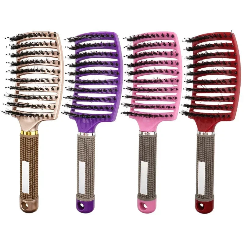 Hairbrush Bristle Nylon Women Wet Curly Detangle Hair Brush Hair Brushes Scalp Massage Comb for Salon Hairdressing Styling Tools