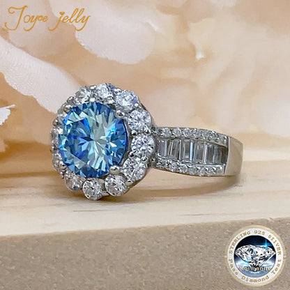 JoyceJelly 2ct Moissanite Rings With GRA Certifi for Cham Lady D Color VVS Moissanite Gemstone Dating Wedding Party Jewerly Gift