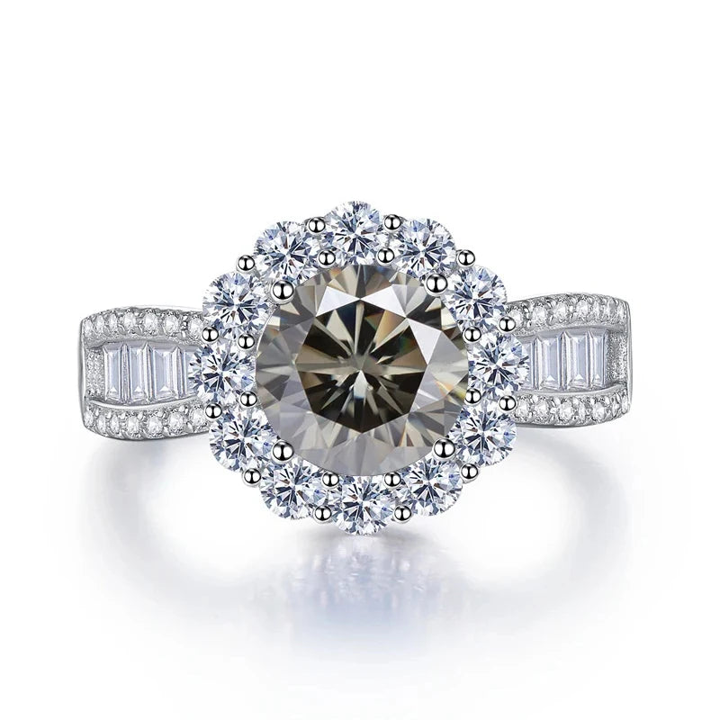 JoyceJelly 2ct Moissanite Rings With GRA Certifi for Cham Lady D Color VVS Moissanite Gemstone Dating Wedding Party Jewerly Gift