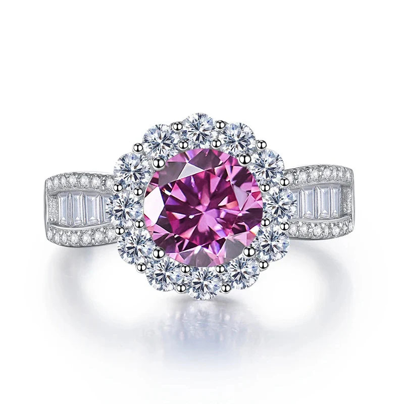 JoyceJelly 2ct Moissanite Rings With GRA Certifi for Cham Lady D Color VVS Moissanite Gemstone Dating Wedding Party Jewerly Gift