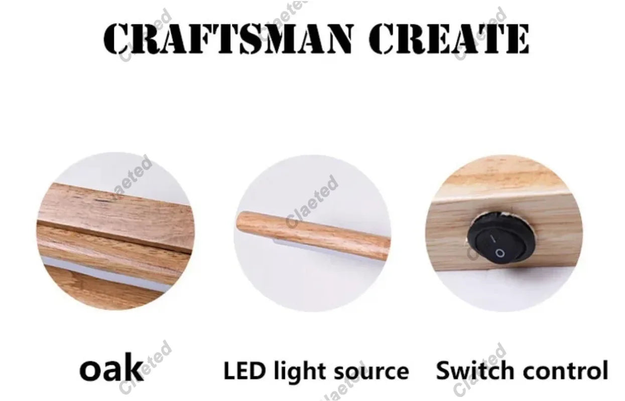 LED Mirror Light Bathroom Changing Room Dressing Table Solid Wood Wall Light Bedroom Hallway Corridor Wall Light with Switch