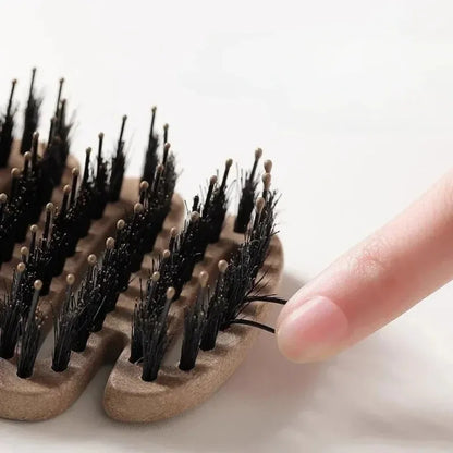 Boar Bristle Hair Comb Hollow Detangling Hair Brush Women Scalp Massage Brush Curly Hairbrush Salon Hairdressing Styling Tools