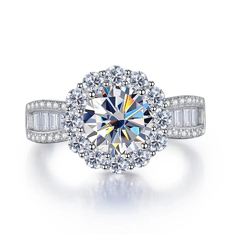 JoyceJelly 2ct Moissanite Rings With GRA Certifi for Cham Lady D Color VVS Moissanite Gemstone Dating Wedding Party Jewerly Gift