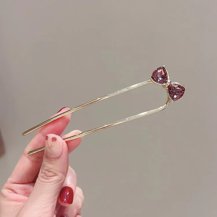 Fashion Hair Accessories Metal U Shape Hair Clip For Women Elegant Simulated Pearl Tassels Hairpin Female Headwear Gifts