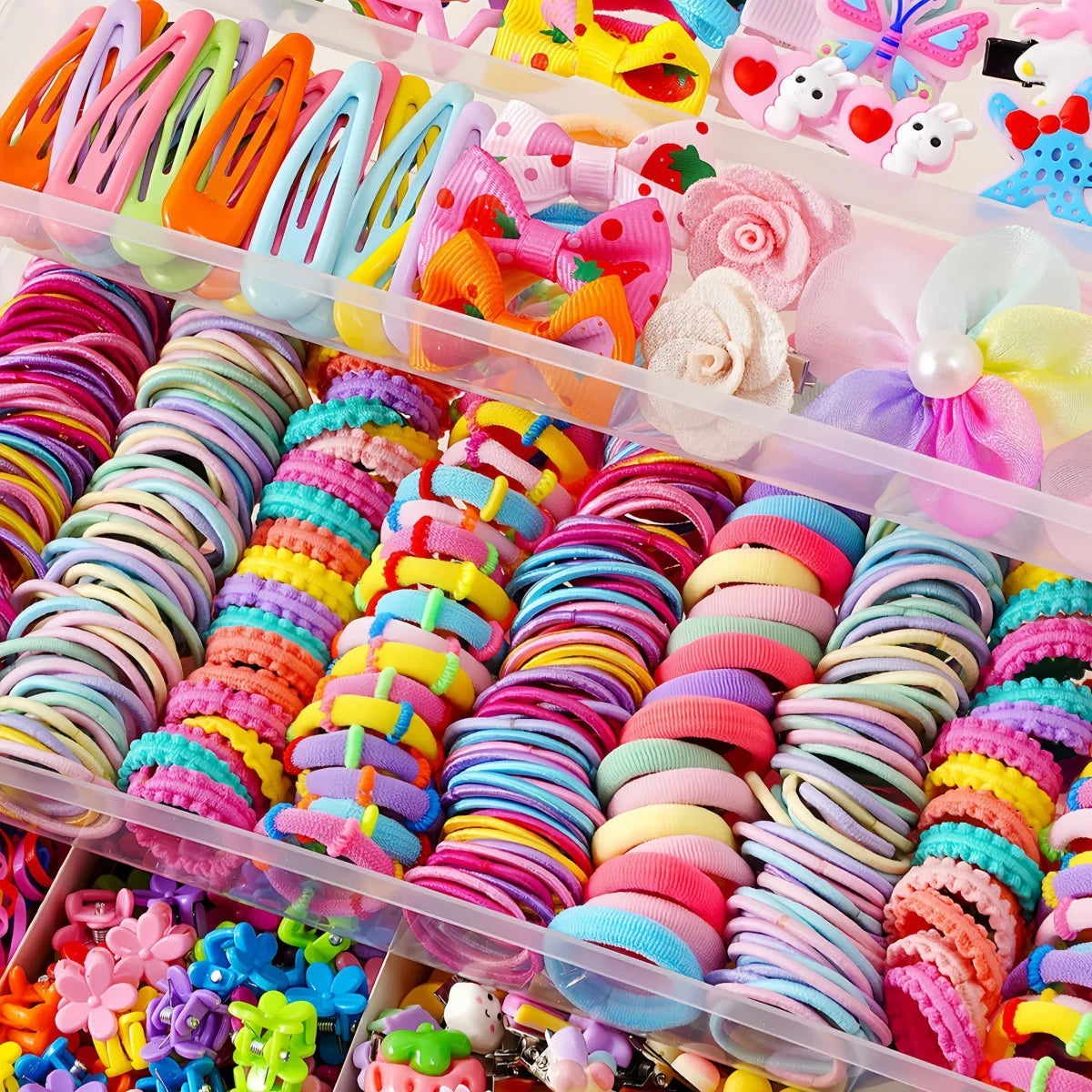 Hair Accessories 718 Pieces Girl Hair Clips Hairbands Elastic Bands Sets Ponytail Holders Small Hair Ties Elastic Hairbands
