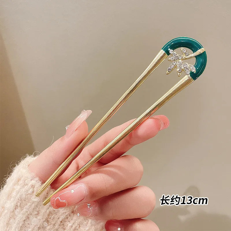 Fashion Hair Accessories Metal U Shape Hair Clip For Women Elegant Simulated Pearl Tassels Hairpin Female Headwear Gifts