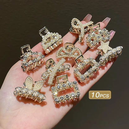 10 Girls' Hair Accessories with Multi-Color Elegant Bangs and Side Hair Claws