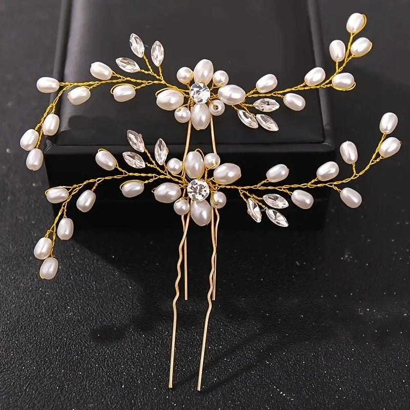 Hair Pins Hair Accessories For Women Wedding Accessories Hair Clips Jewelry Rhinestone Pearl Flower Hair Clip Pins Headpiece