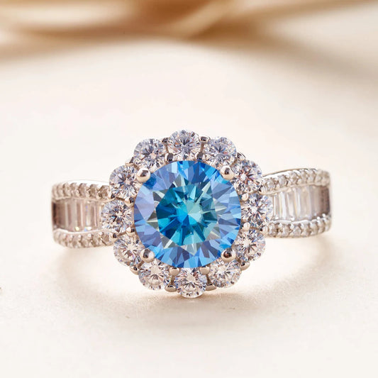 JoyceJelly 2ct Moissanite Rings With GRA Certifi for Cham Lady D Color VVS Moissanite Gemstone Dating Wedding Party Jewerly Gift
