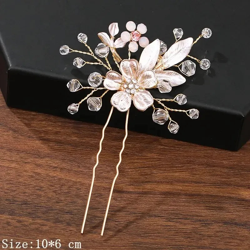 Hair Pins Hair Accessories For Women Wedding Accessories Hair Clips Jewelry Rhinestone Pearl Flower Hair Clip Pins Headpiece