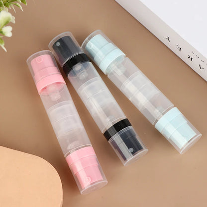 ●5ml+5ml Double Headed Vacuum Press Type Spray/Lotion Bottle Refillable Makeup Cosmetics Cream Gel Moisturizers Liquid Container