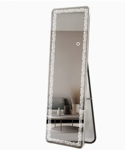 l # Led Mirror Full Length Infinite Illuminated Bathroom Mirror Light Touch Switch Makeup Mirror Led Crystal