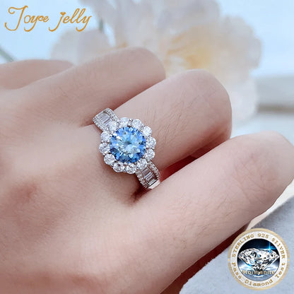 JoyceJelly 2ct Moissanite Rings With GRA Certifi for Cham Lady D Color VVS Moissanite Gemstone Dating Wedding Party Jewerly Gift