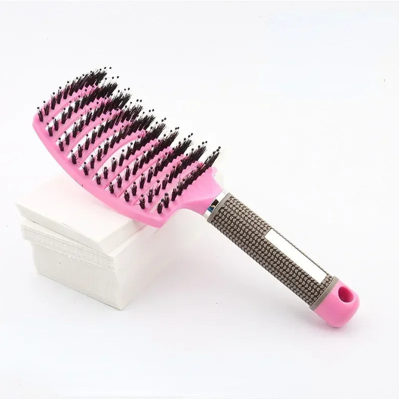 Hairbrush Bristle Nylon Women Wet Curly Detangle Hair Brush Hair Brushes Scalp Massage Comb for Salon Hairdressing Styling Tools