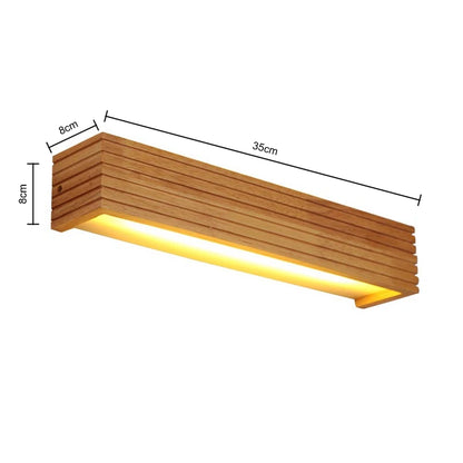 Modern Bathroom Mirror Wall Lamps Nordic Solid Wooden LED Sconce light   Linear Bedroom bedside Corridor staircase Lighting
