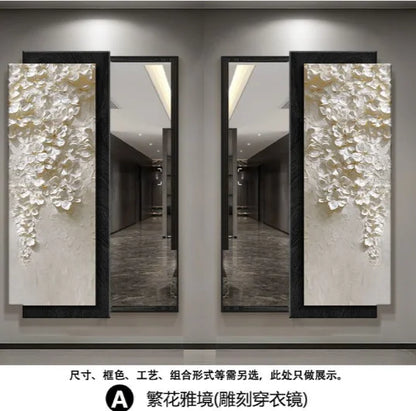 Ornament Aesthetic Mirror Bedroom Flexible Rectangle Creative Mirror Modern Design Espejo Maquillaje Luz House Accessories