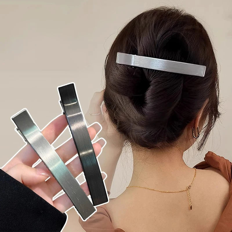 Korean Women Elegant Hair Clips Barrettes for Girls Metal Hair Claws Hairpin Bangs Duckbill Clip Ponytail Fashion Accessories