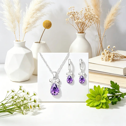 Elegant Queen Crown Jewelry Set For Women 925 Sterling Silver Cubic Zirconia Exquisite Wedding Party Necklace Earring