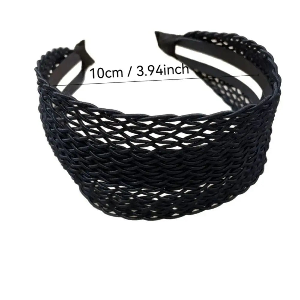 Hair Accessories Relaxed Hollow Woven Women Headband Wide Edge High Skull Top Hair Hoop Hair Ornament Women Girls