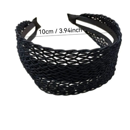 Hair Accessories Relaxed Hollow Woven Women Headband Wide Edge High Skull Top Hair Hoop Hair Ornament Women Girls