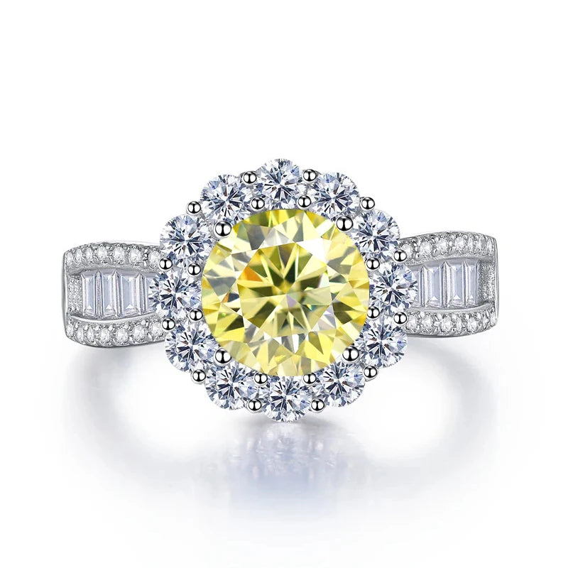 JoyceJelly 2ct Moissanite Rings With GRA Certifi for Cham Lady D Color VVS Moissanite Gemstone Dating Wedding Party Jewerly Gift