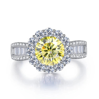 JoyceJelly 2ct Moissanite Rings With GRA Certifi for Cham Lady D Color VVS Moissanite Gemstone Dating Wedding Party Jewerly Gift