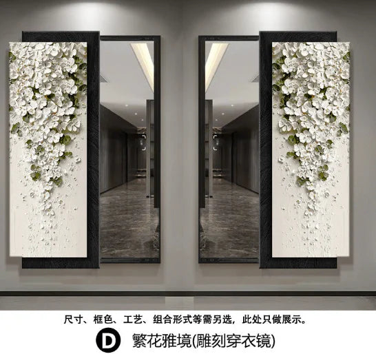 Ornament Aesthetic Mirror Bedroom Flexible Rectangle Creative Mirror Modern Design Espejo Maquillaje Luz House Accessories