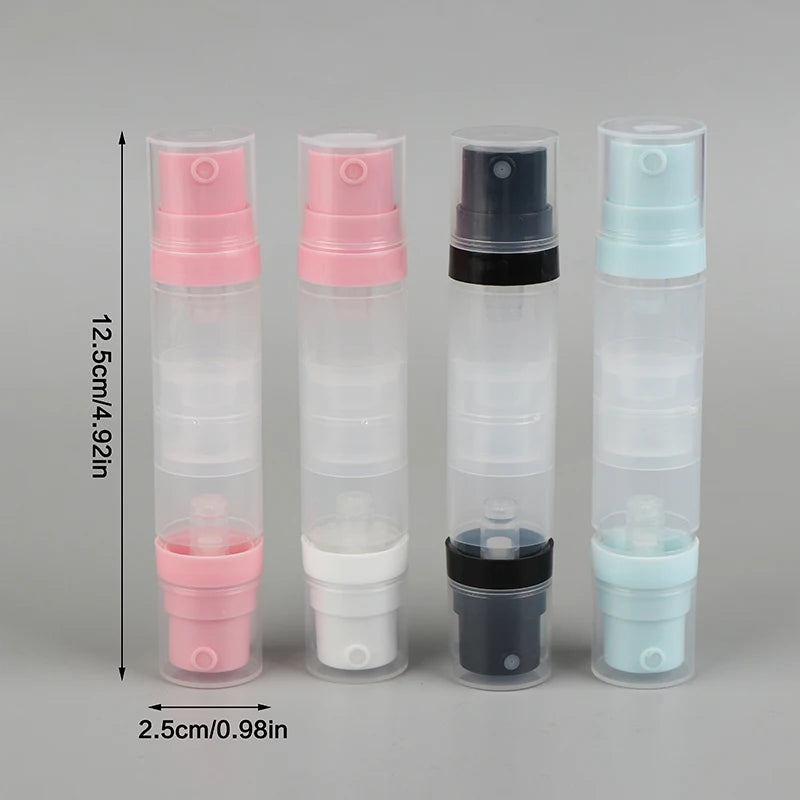 ●5ml+5ml Double Headed Vacuum Press Type Spray/Lotion Bottle Refillable Makeup Cosmetics Cream Gel Moisturizers Liquid Container