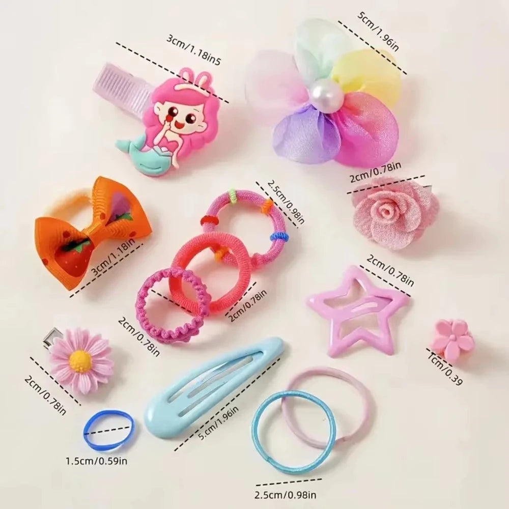 Hair Accessories 718 Pieces Girl Hair Clips Hairbands Elastic Bands Sets Ponytail Holders Small Hair Ties Elastic Hairbands