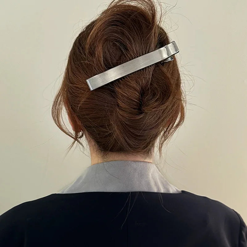 Korean Women Elegant Hair Clips Barrettes for Girls Metal Hair Claws Hairpin Bangs Duckbill Clip Ponytail Fashion Accessories