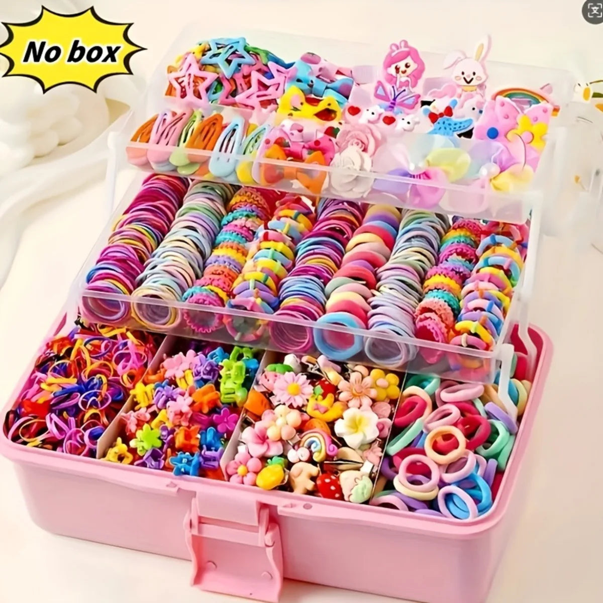 Hair Accessories 718 Pieces Girl Hair Clips Hairbands Elastic Bands Sets Ponytail Holders Small Hair Ties Elastic Hairbands