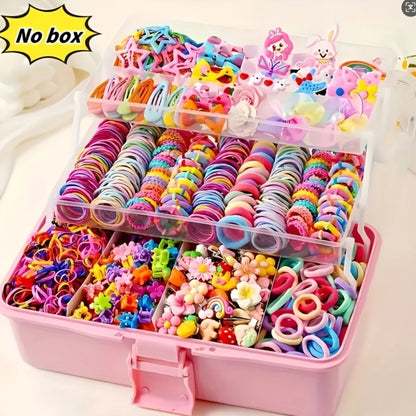 Hair Accessories 718 Pieces Girl Hair Clips Hairbands Elastic Bands Sets Ponytail Holders Small Hair Ties Elastic Hairbands