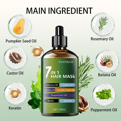 7-in-1 Hair Oil - High-gloss hair oil that can be quickly absorbed and deeply nourishes the hair, making it strong and elastic.