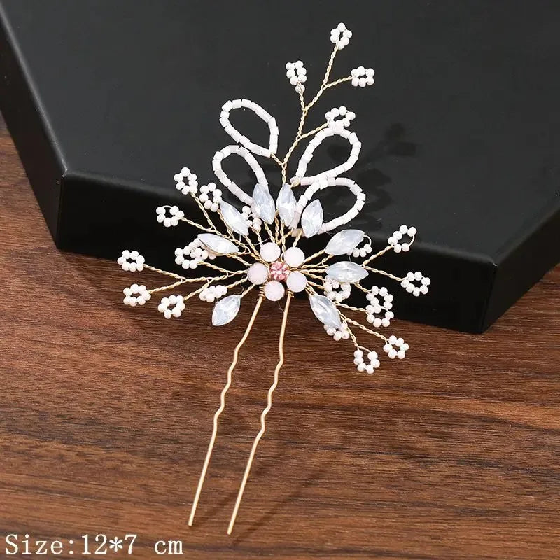 Hair Pins Hair Accessories For Women Wedding Accessories Hair Clips Jewelry Rhinestone Pearl Flower Hair Clip Pins Headpiece