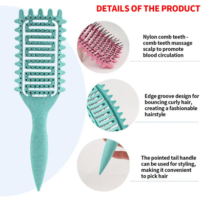 1PC Hair Massage Comb Bristle Nylon Hairbrush Curly Detangle Hair Brush for Salon Hairdressing Tools