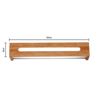 Modern Bathroom Mirror Wall Lamps Nordic Solid Wooden LED Sconce light   Linear Bedroom bedside Corridor staircase Lighting