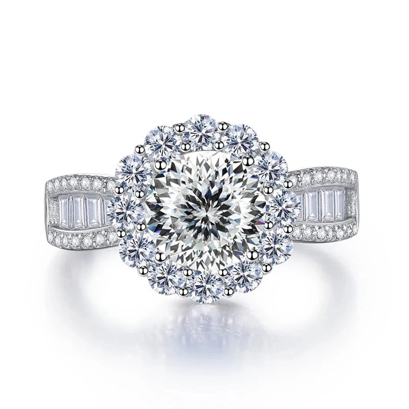 JoyceJelly 2ct Moissanite Rings With GRA Certifi for Cham Lady D Color VVS Moissanite Gemstone Dating Wedding Party Jewerly Gift
