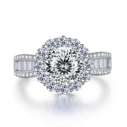 JoyceJelly 2ct Moissanite Rings With GRA Certifi for Cham Lady D Color VVS Moissanite Gemstone Dating Wedding Party Jewerly Gift