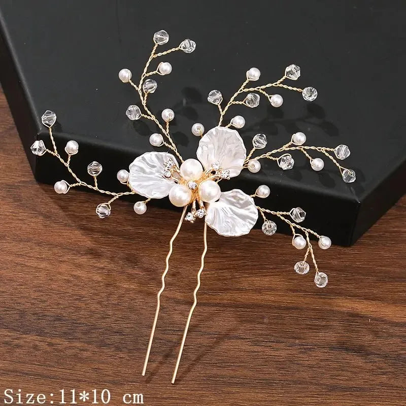 Hair Pins Hair Accessories For Women Wedding Accessories Hair Clips Jewelry Rhinestone Pearl Flower Hair Clip Pins Headpiece