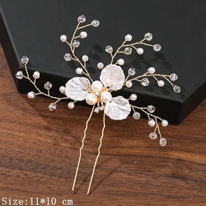 Hair Pins Hair Accessories For Women Wedding Accessories Hair Clips Jewelry Rhinestone Pearl Flower Hair Clip Pins Headpiece